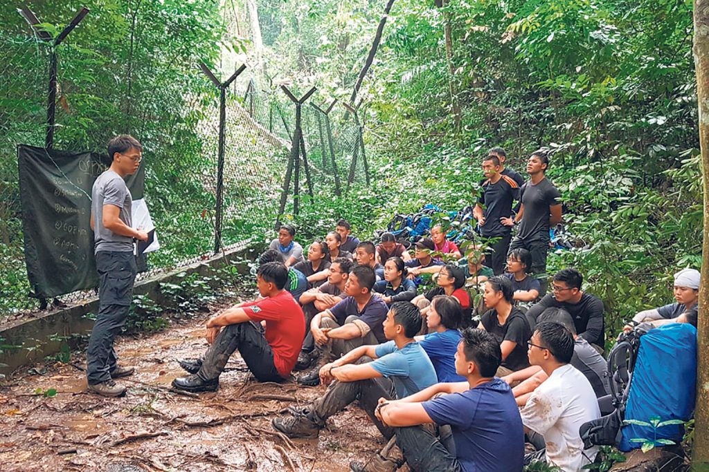 During his training at the Home Team Academy, DSP Lim (far left) had opportunities to hone his leadership skills. PHOTO: STEPHEN LIM