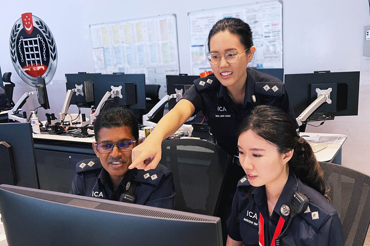 She's lifting team spirit while guarding Singapore's borders