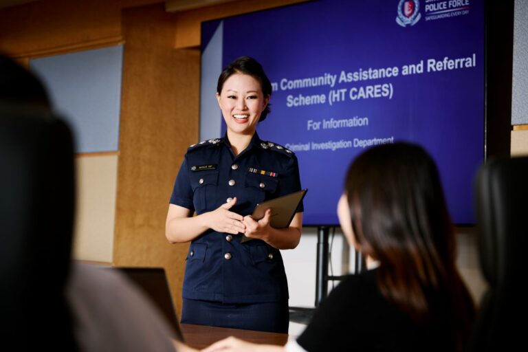 Supt Natalie Yap making a presentation at the CID office