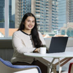 MaritimeONE scholar Fatimah Zahra Ebnuarabi working at the Bernhard Schulte Singapore office