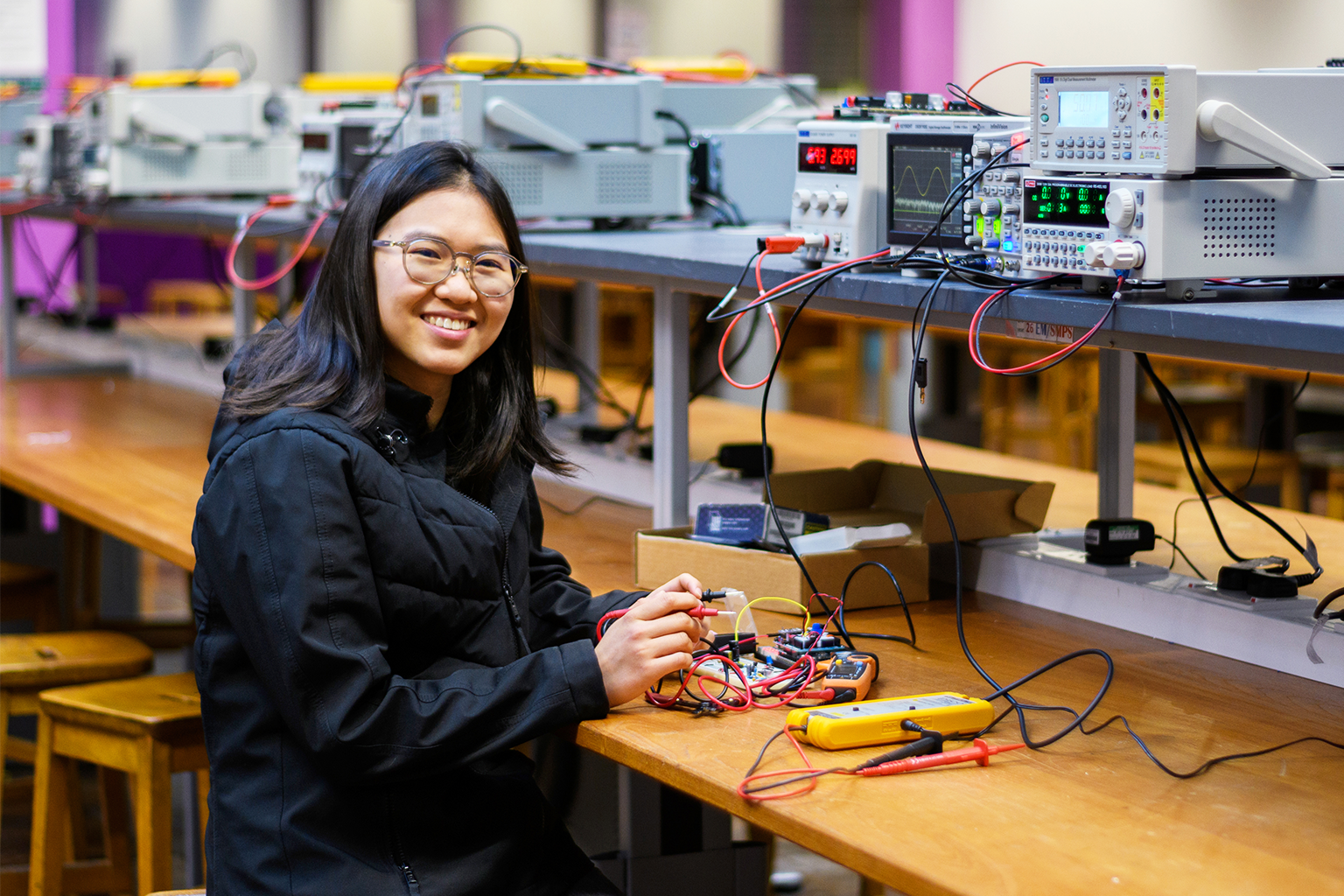 Ng Xin Ru at her lab in Imperial College London