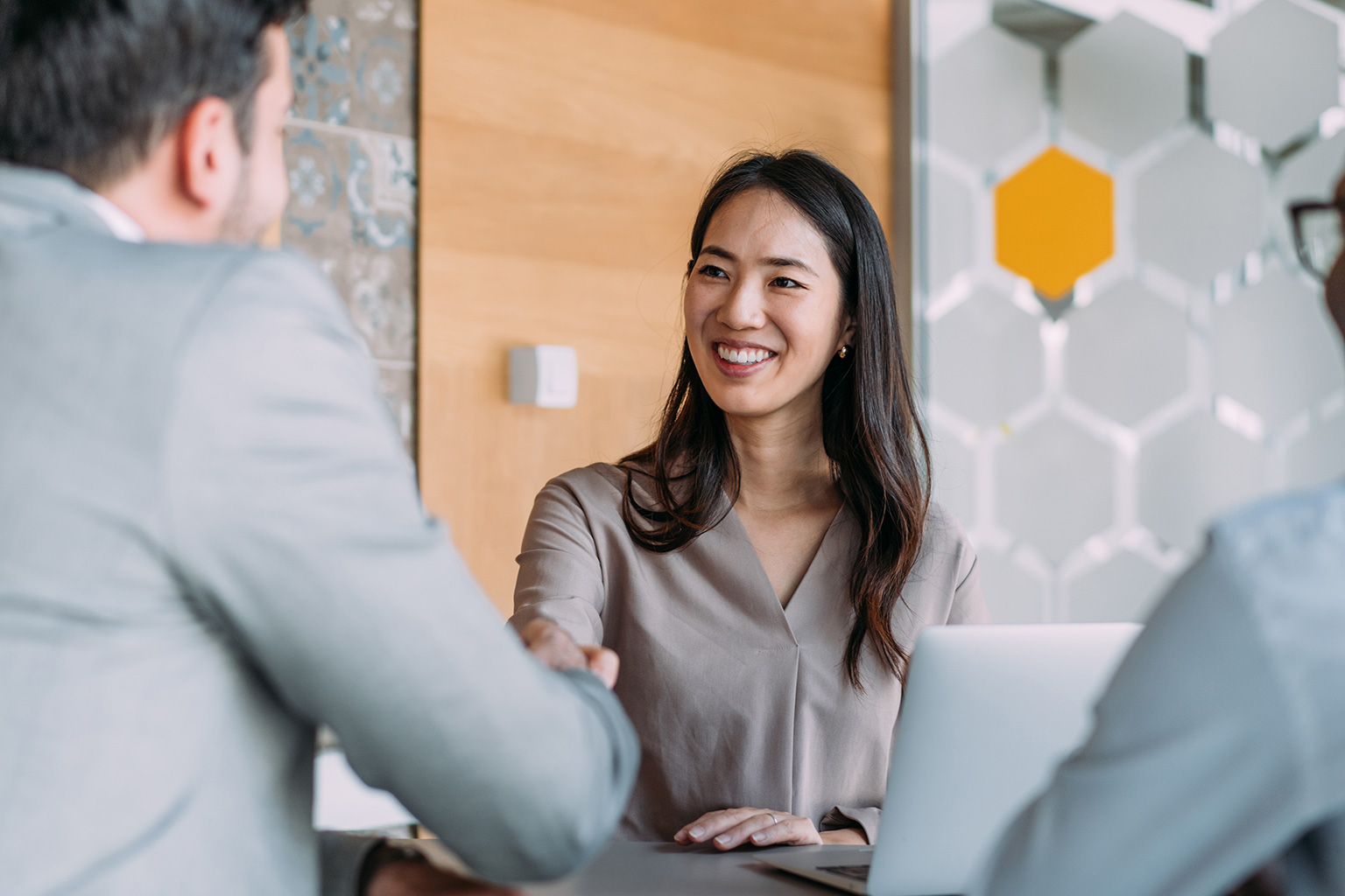 candidate answering questions during a scholarship interview