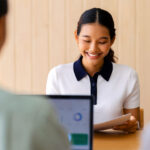 young female student attending a scholarship interview
