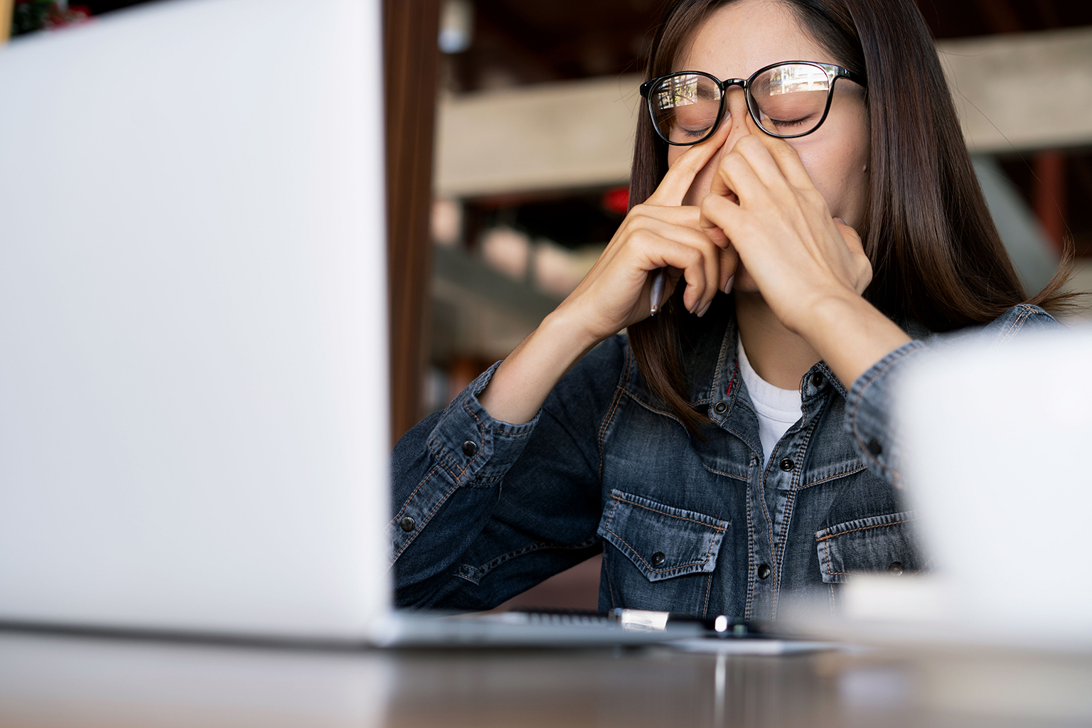 young woman looks frustrated