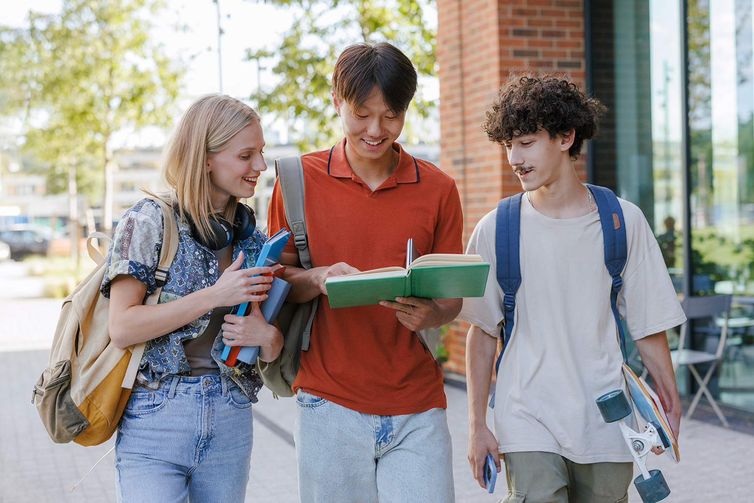 young male student on an overseas exchange programme